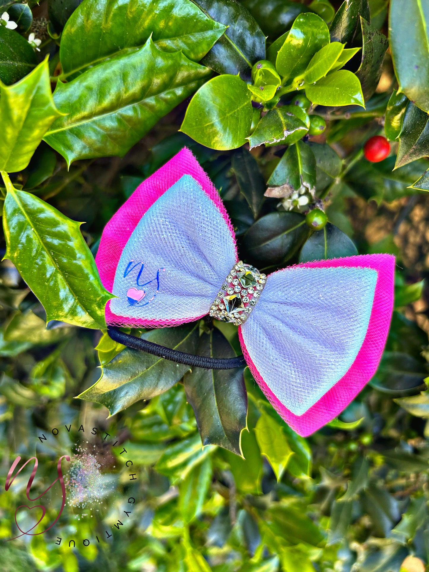 Pink/White Bow