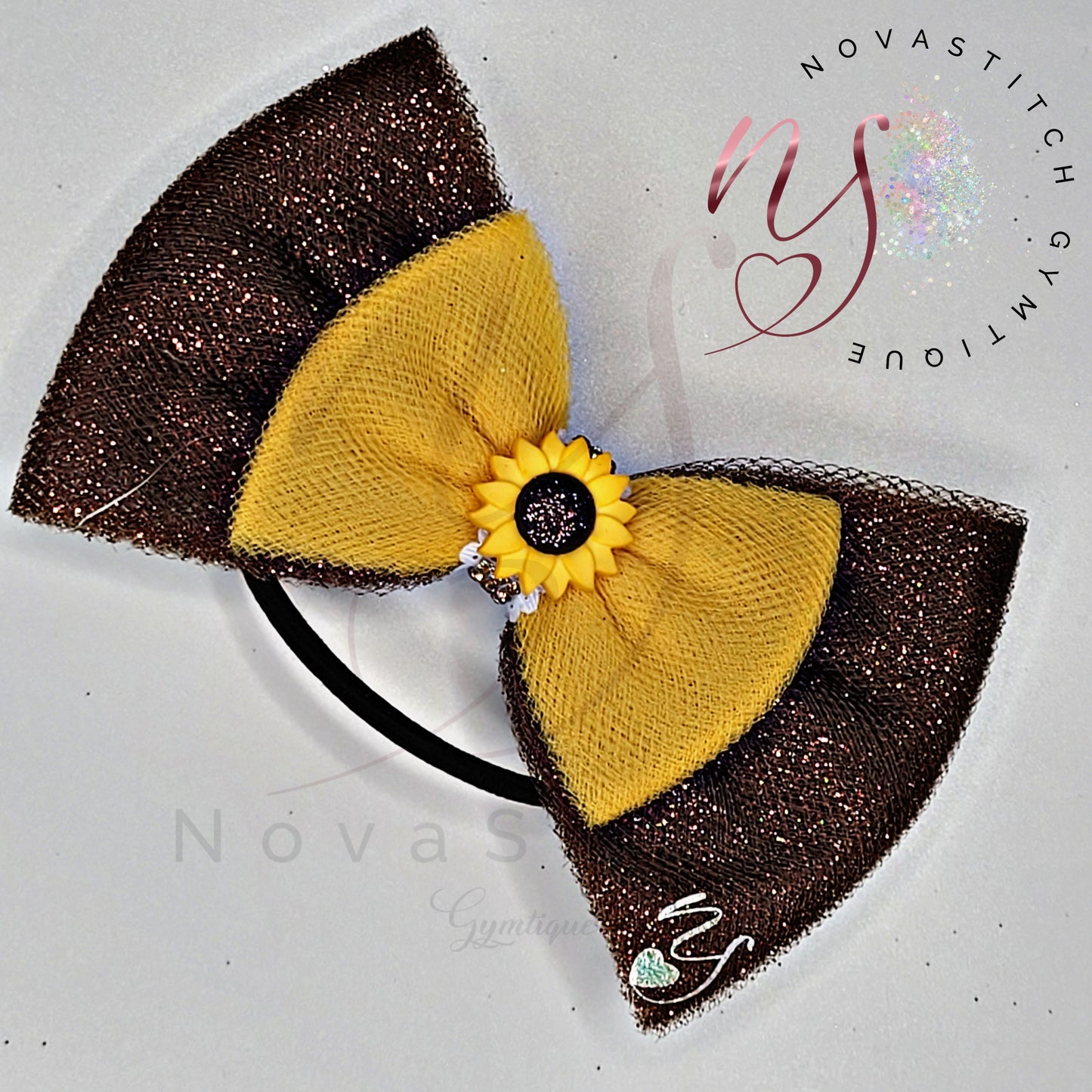 Mocha Sunflower Double Bow