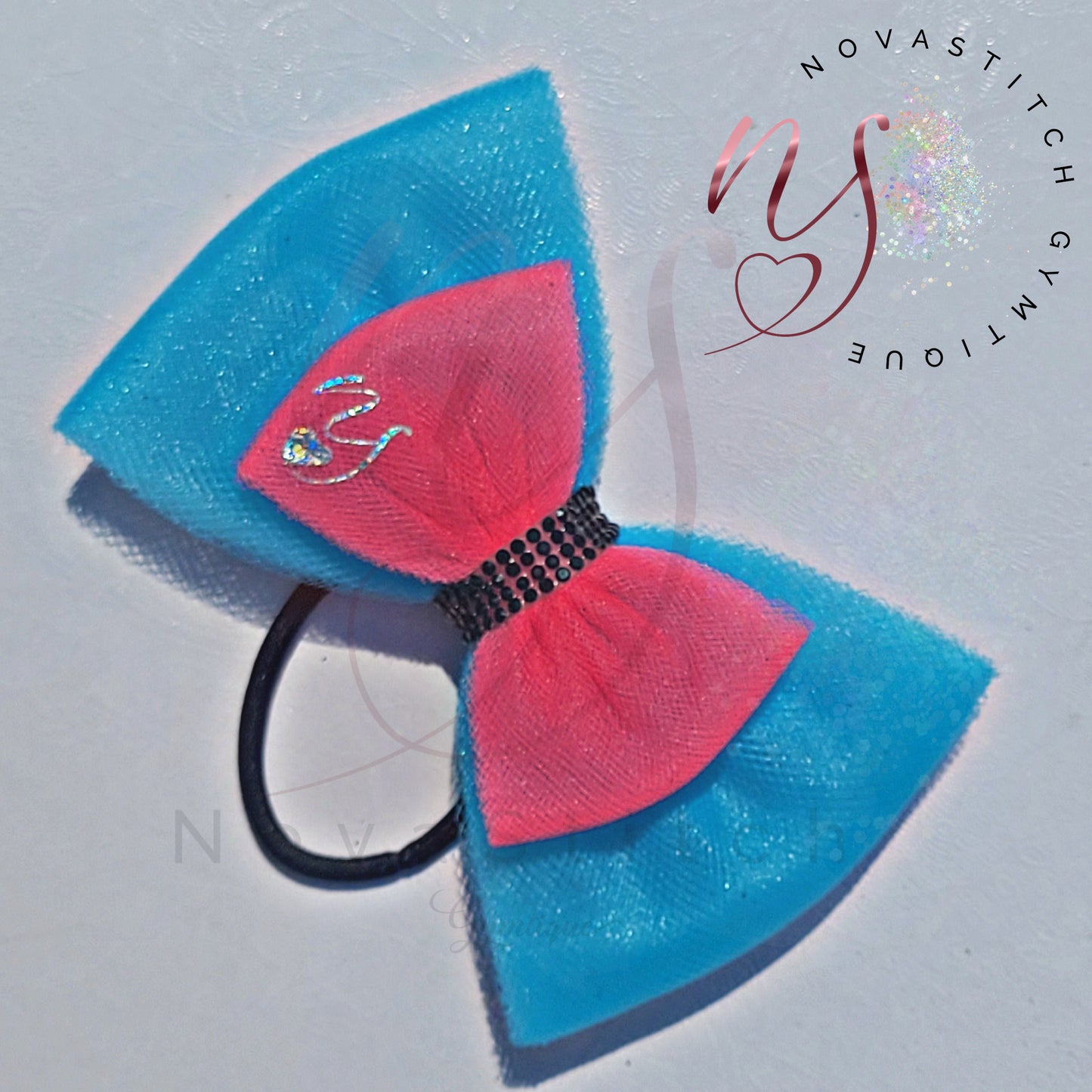 Ocean Blue & Neon Pink BQBC Inspired Double Bow