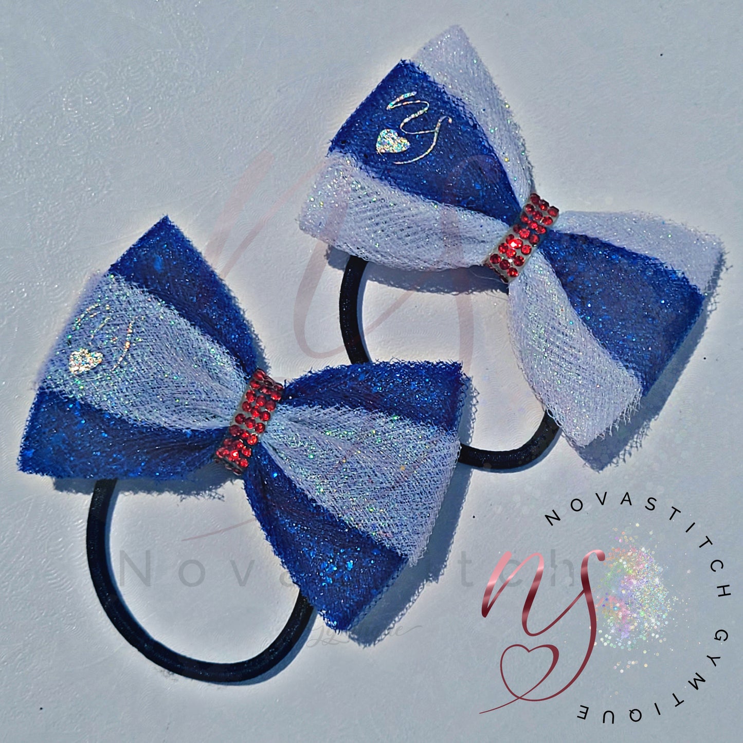Mini Blue Patriotic Double Doozie Bows