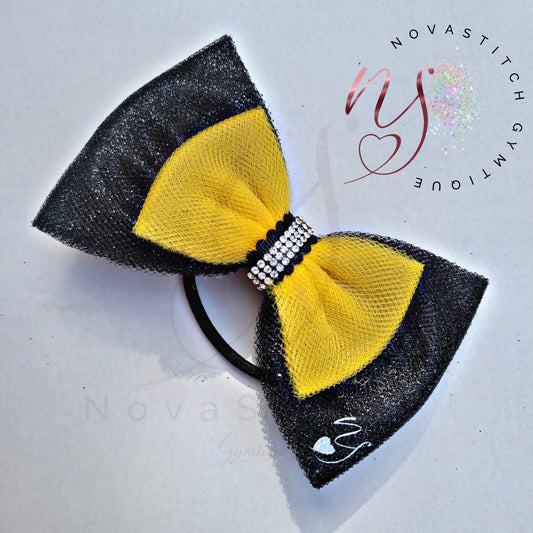 Creamsicle Black Shimmer Double Bow