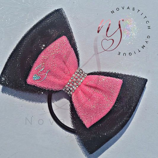 Galaxy Black & Poppin Pink BQBC Inspired Double Bow